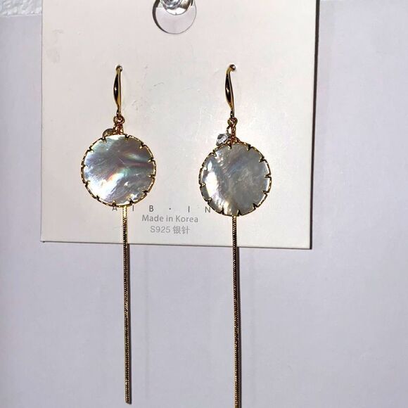 NWOT New Wave Gold Shell Design Earrings - Picture 5 of 10